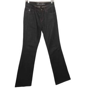 Rocawear womens jeans 9x33 dark blue indigo mid rise boot cut leg Y2K denim